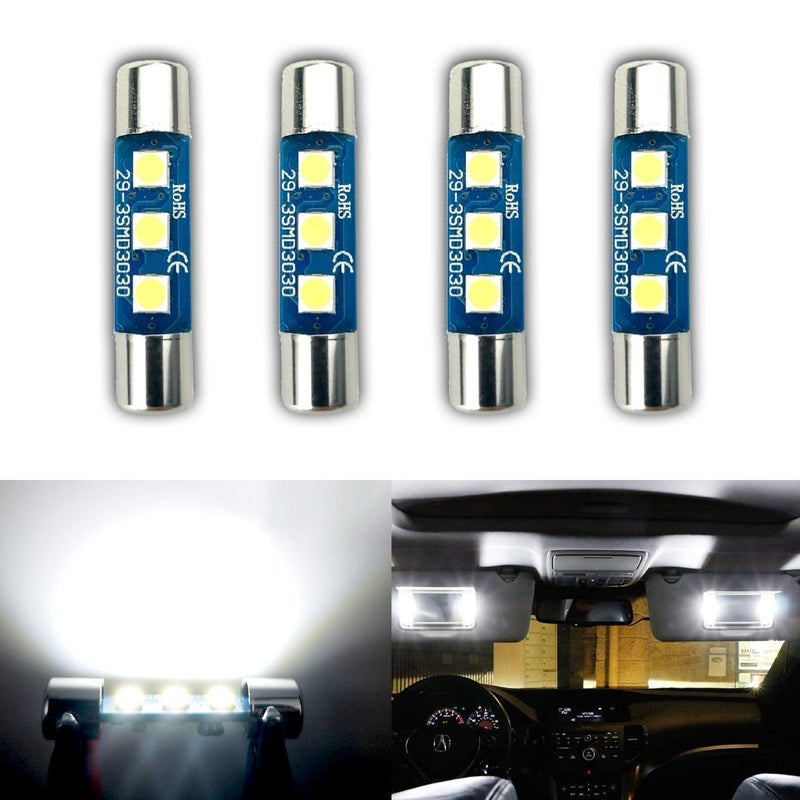 iBrightstar 9-30V Extremely Bright 29mm 6614F 6612F LED Bulbs for Car Sun Interior Vanity Mirror Sun Visor Lights, Xenon White